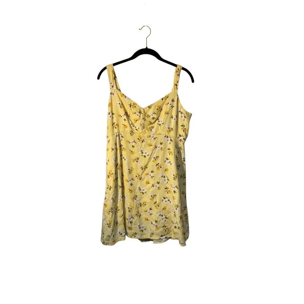 Old navy women’s, yellow floral, print, sundress cottage core L
